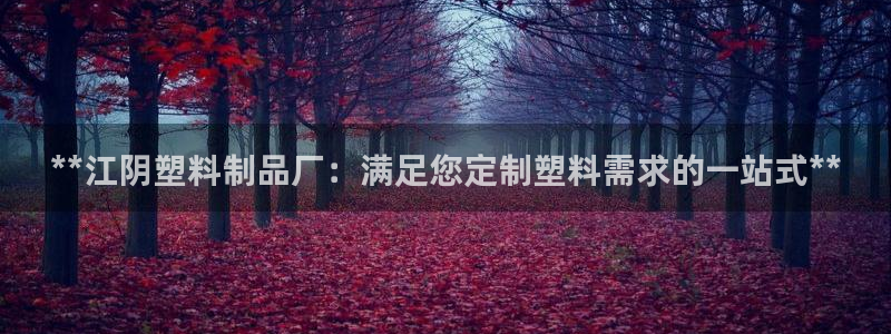 太阳影业投资：**江阴塑料制品厂：满足您定制塑料需求的一站式