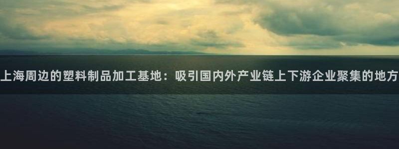 太阳app软件：上海周边的塑料制品加工基地：吸引国内外产业链