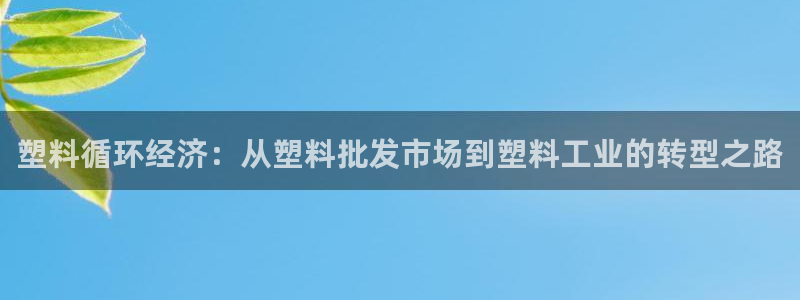 太阳集团唯一值得信赖网：塑料循环经济：从塑料批发市场到塑料工