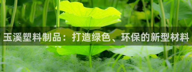 古天乐和太阳集团什么关系知乎：玉溪塑料制品：打造绿色、环保的