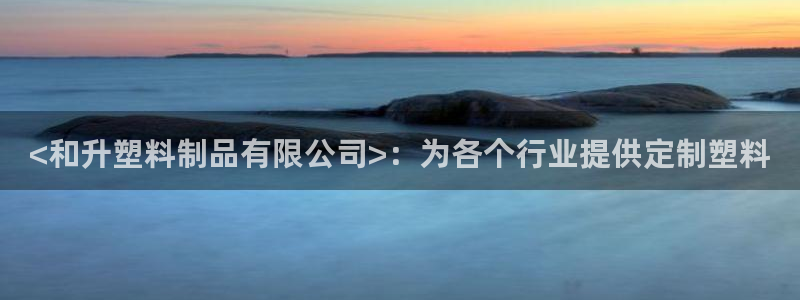 太阳集团城娱8722官方网站：<和升塑料制品有限公司>：为各